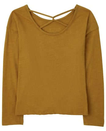 Girls Animal Tie Front Cut Out Top