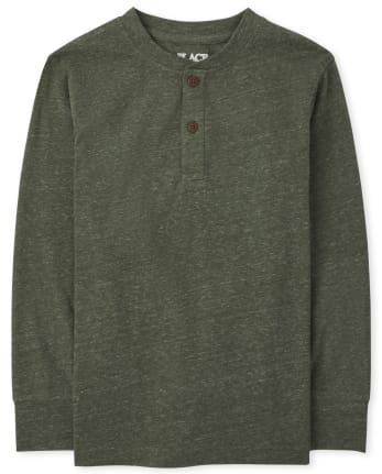 Camiseta con cuello henley Marled para niños