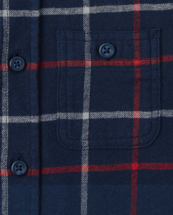 Sudadera con capucha y botones a cuadros para niños