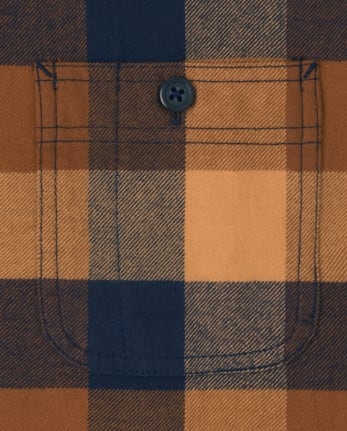 Mens Matching Family Plaid Flannel Button Up Shirt