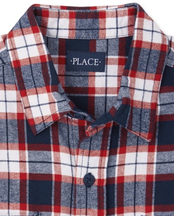Mens Matching Family Plaid Flannel Button Up Shirt