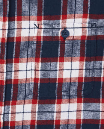 Mens Matching Family Plaid Flannel Button Up Shirt