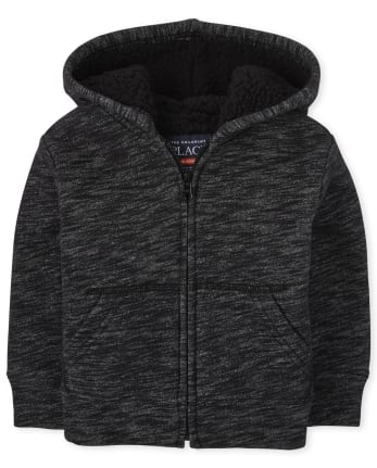 Baby And Toddler Boys Marled Sherpa Zip Up Hoodie