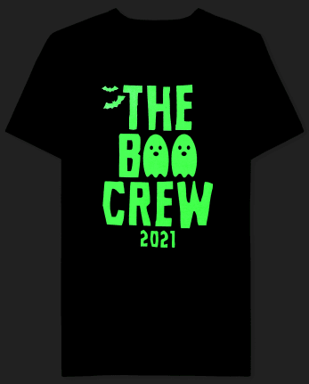 Camiseta gráfica unisex para adultos a juego Family Glow Boo Crew