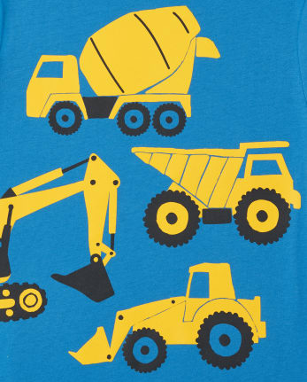 Toddler Boys Construction Truck Graphic Tee