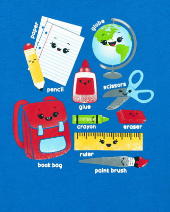 Baby and Toddler Boys School Supplies Graphic Tee