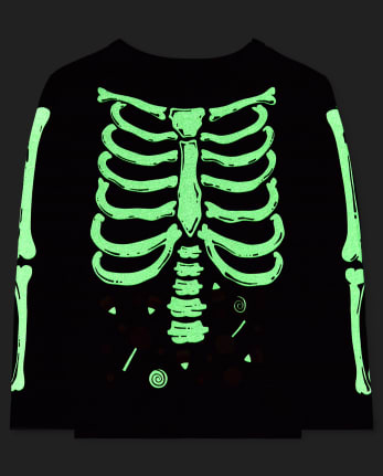 T-shirt graphique squelette Family Glow assorti pour bébé et tout-petit garçon