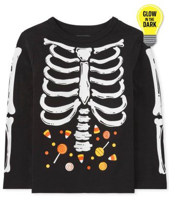 Baby and Toddler Boys Dad And Me Glow Skeleton Graphic Tee