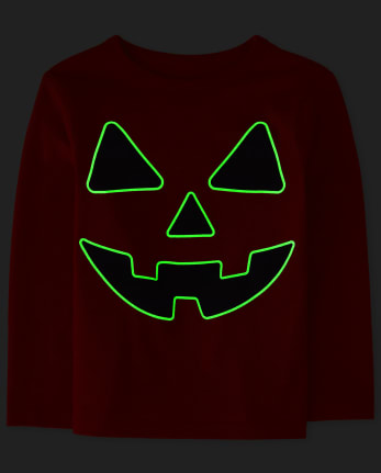 Baby and Toddler Boys Glow Pumpkin Face Graphic Tee