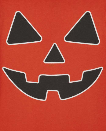 Baby and Toddler Boys Glow Pumpkin Face Graphic Tee