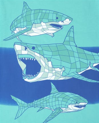 Boys Geometric Shark Graphic Tee