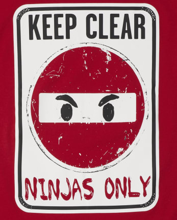 Boys Ninjas Only Sign Graphic Tee