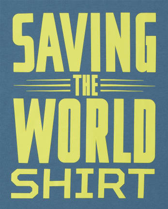 T-shirt graphique pour garçons, Sauver le monde