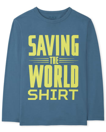 T-shirt graphique pour garçons, Sauver le monde