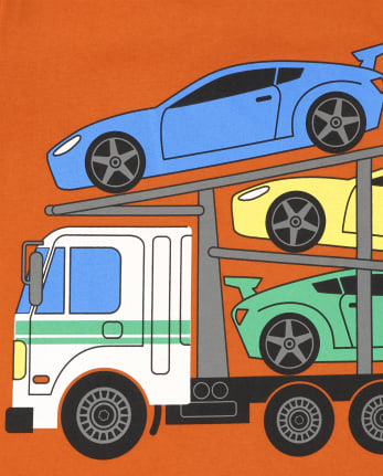 Paquete de 3 camisetas con gráfico de transporte para niños pequeños