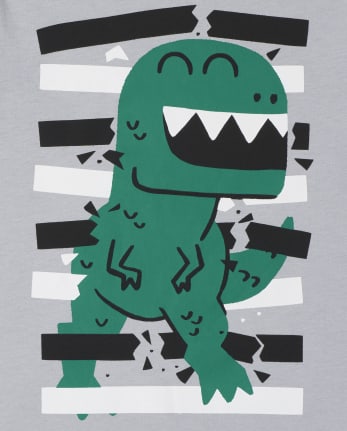 Paquete de 2 camisetas con gráfico de dinosaurio para niños pequeños