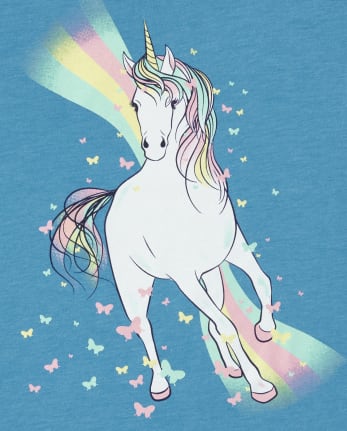 Camiseta con gráfico de unicornio para niñas