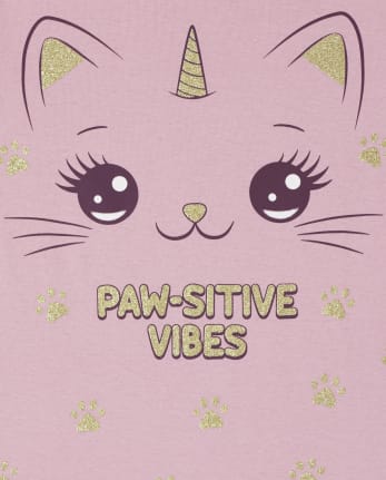 T-shirt graphique Paw-Sitive Vibes pour fille