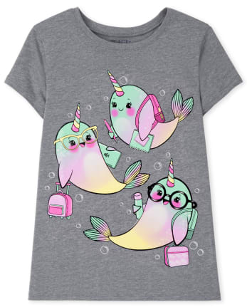 T-shirt graphique Narvals pour filles