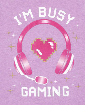 Girls Busy Gaming Graphic Tee