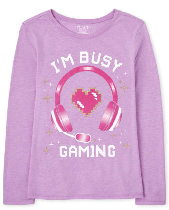Girls Busy Gaming Graphic Tee