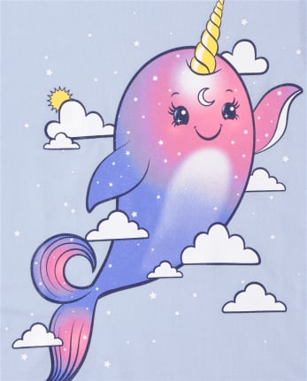 Camiseta con estampado Narwhal para niñas