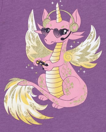 Girls Dragon Gaming Graphic Tee