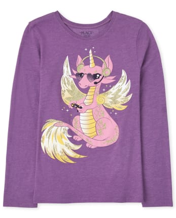 Girls Dragon Gaming Graphic Tee