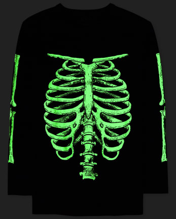Camiseta con gráfico de esqueleto resplandeciente de papá y yo para hombre