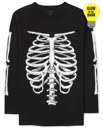 Camiseta con gráfico de esqueleto resplandeciente de papá y yo para hombre
