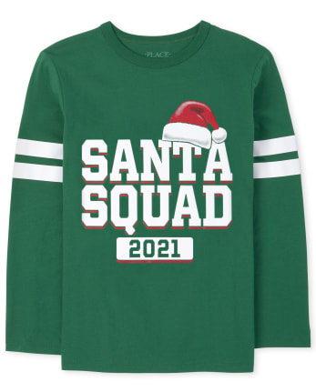 Camiseta estampada unisex para niños a juego con la familia Santa Squad