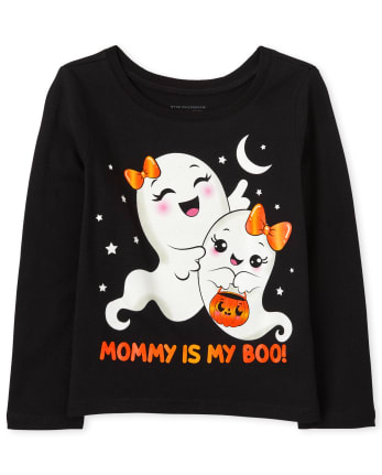 Camiseta con estampado de fantasmas para bebés y niñas pequeñas
