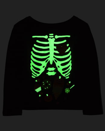 Baby and Toddler Girls Mommy And Me Glow Candy Skeleton Graphic Tee