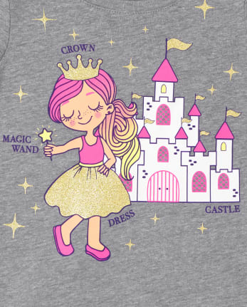 Baby and Toddler Girls Princess Graphic Tee