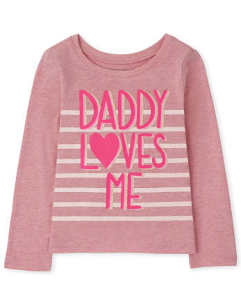 Baby and Toddler Girls Daddy Loves Me Graphic Tee