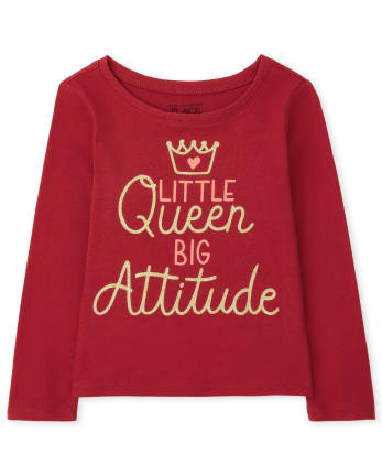 Baby and Toddler Girls Queen Attitude Graphic Tee