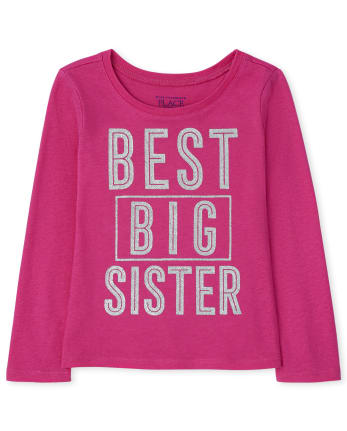 Baby and Toddler Girls Best Big Sister Graphic Tee