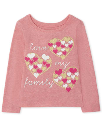 Baby and Toddler Girls Family Graphic Tee