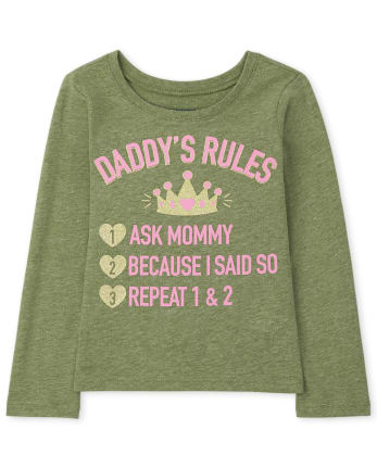 Baby and Toddler Girls Daddy's Rules Graphic Tee