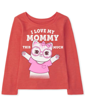 Baby and Toddler Girls Love Mom Graphic Tee