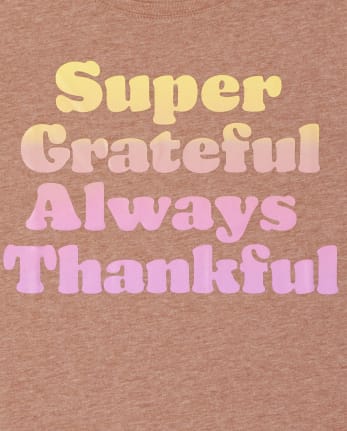 Girls Thankful Graphic Tee