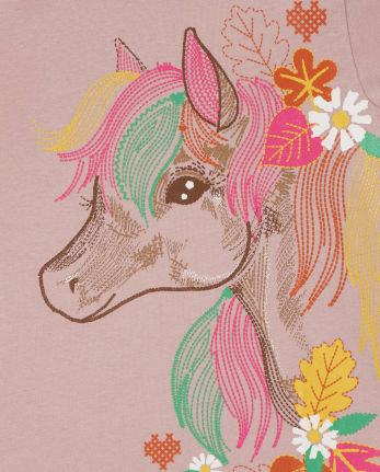 Paquete de 2 camisetas con gráfico de dibujo de unicornio para niñas