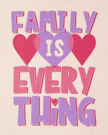 Paquete de 3 camisetas con estampado Family Love para niñas
