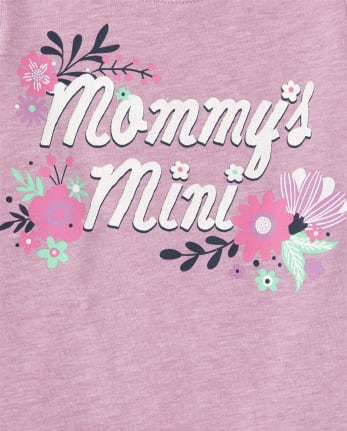 Paquete de 3 camisetas con gráfico familiar para niñas pequeñas