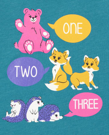 Toddler Girls Educational Animals Graphic Tee 3-Pack
