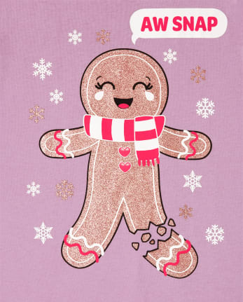 Camiseta con estampado de pan de jengibre para niñas