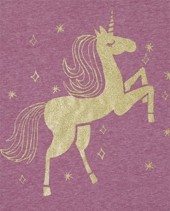 Lot de 3 t-shirts à imprimé licorne pour filles
