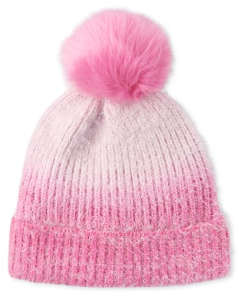 Girls Ombre Cozy Pom Pom Hat