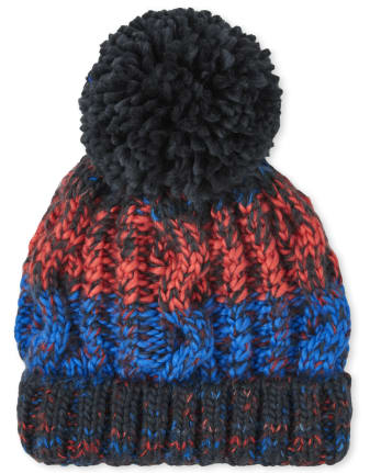 Boys Marled Cable Knit Hat