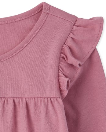 Paquete de 3 tops con volantes para niñas pequeñas
